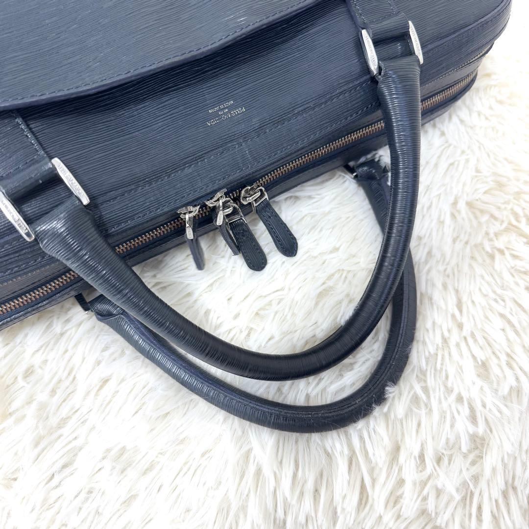 ペッレモルビダ 2室 キャピターノ ブリーフケース ビジネスバッグ レザー 紺