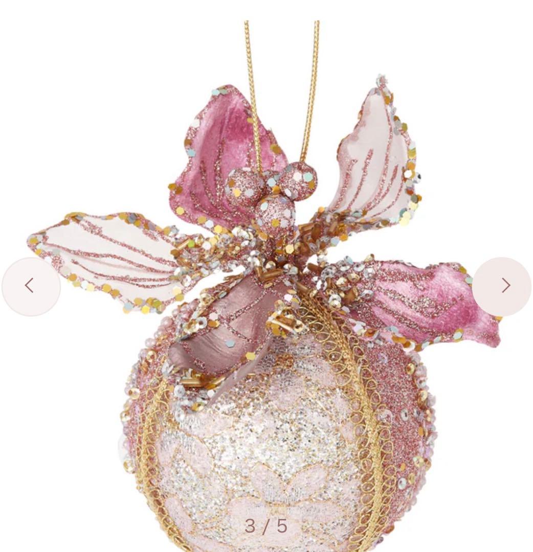 Francfrancファブリックオーナメント レース ピンク