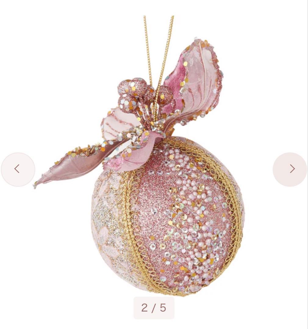 Francfrancファブリックオーナメント レース ピンク