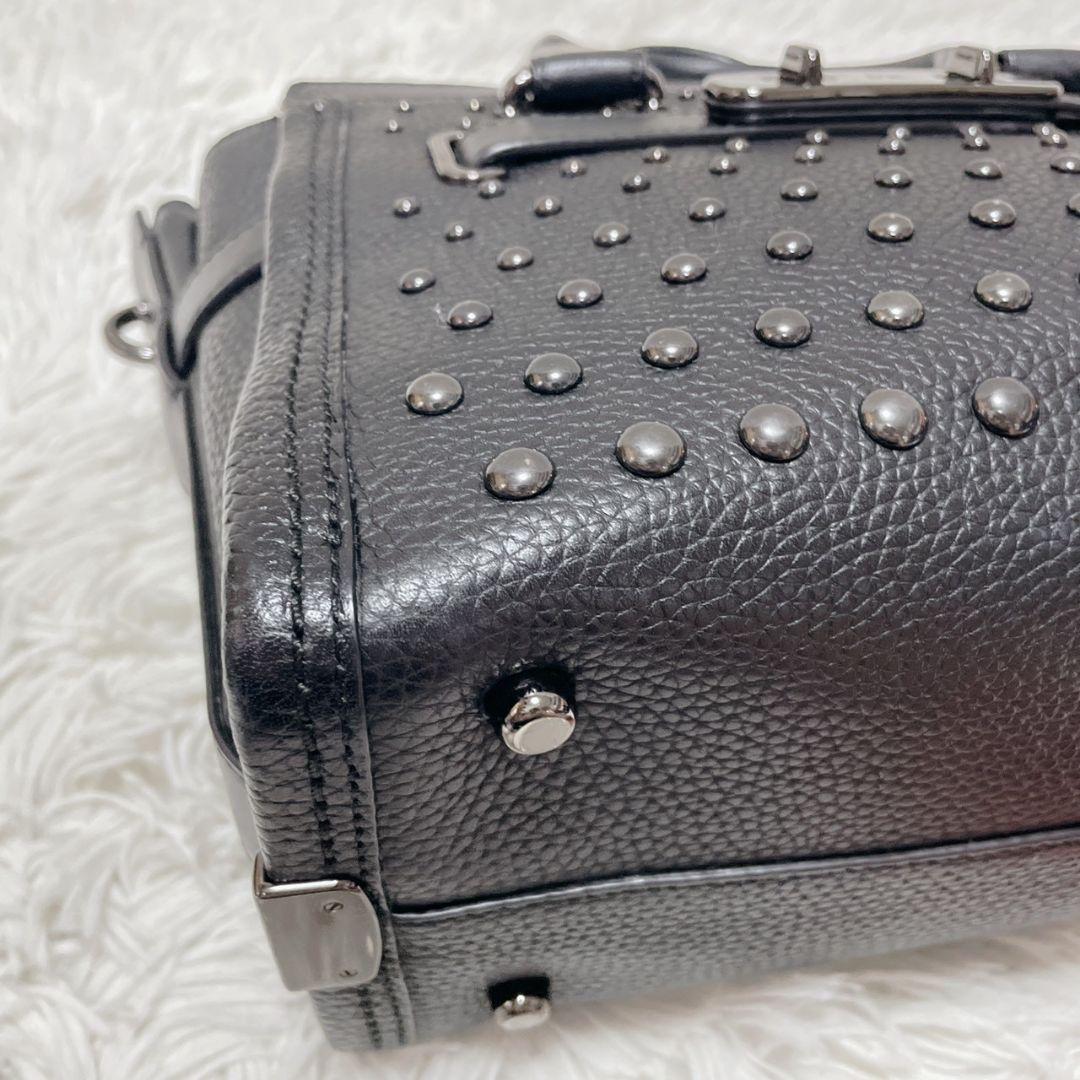 COACH ハンドバッグ スタッズ ターンロック レディース ブラック