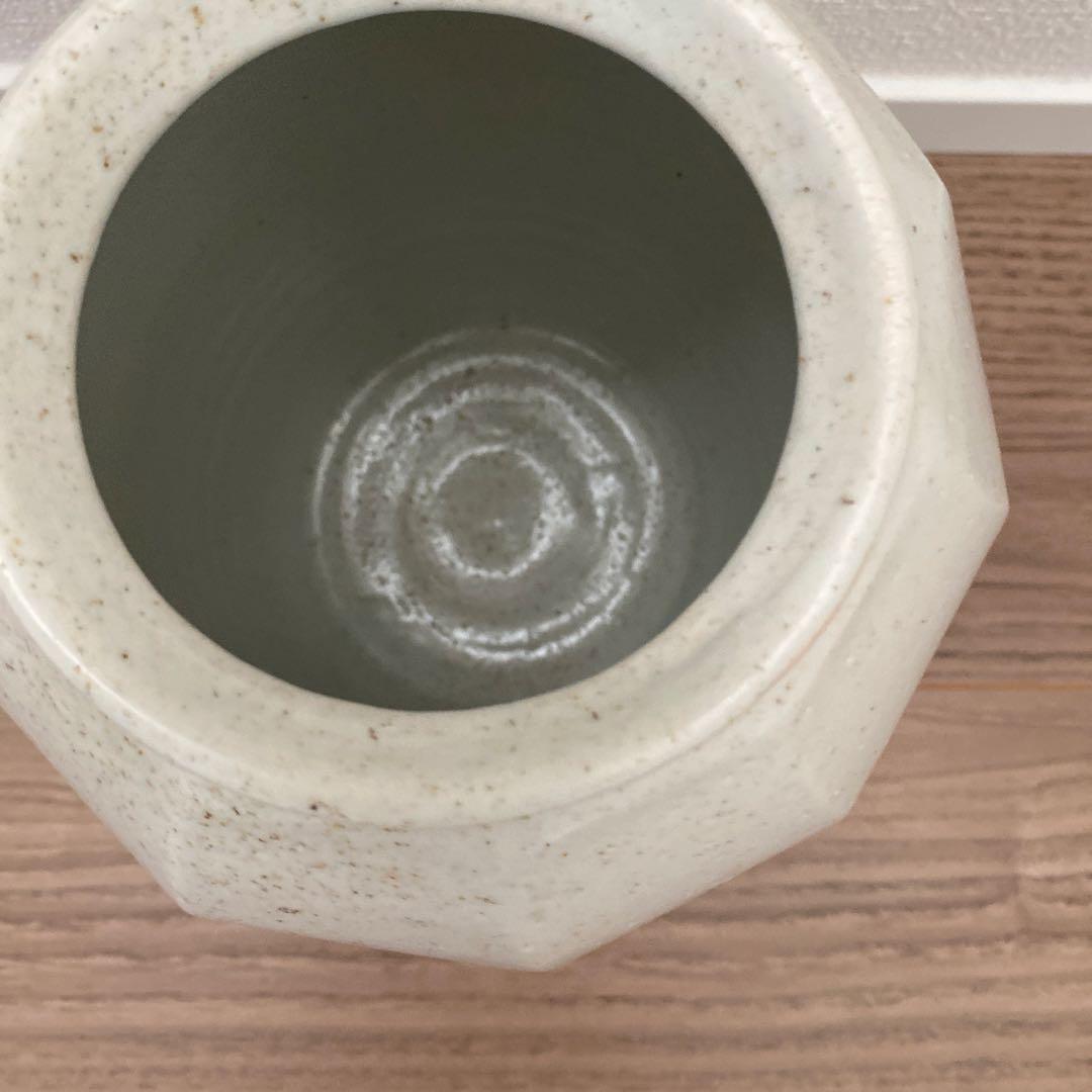 森岡由利子 角形 花器　壺　白磁壺　李朝