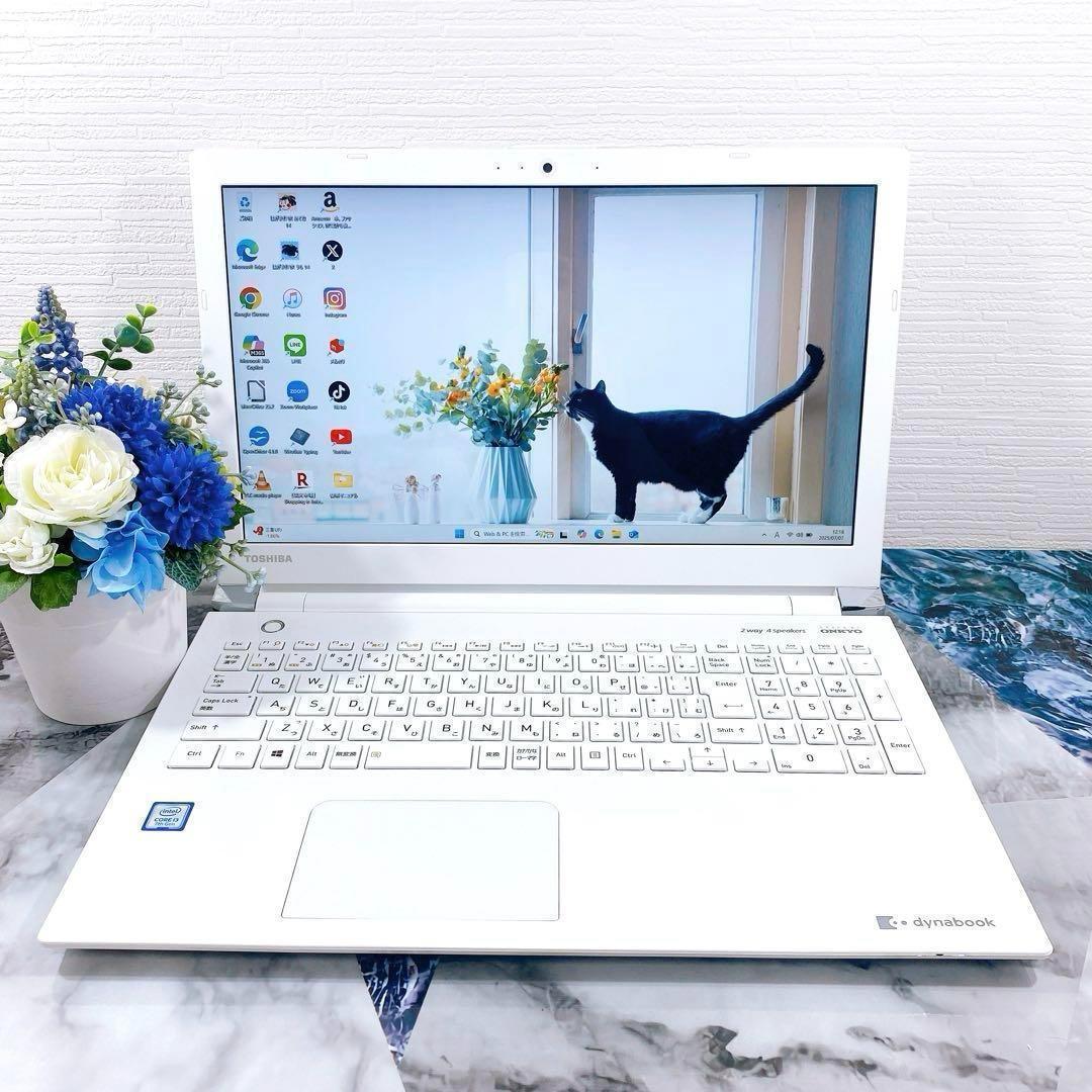 美品✨スノーホワイト✨新品SSD512GB✨カメラ・オフィス付✨ノートパソコン