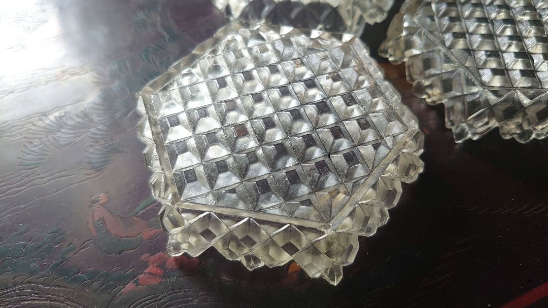 は*る様 ギヤマン　極厚ガラス 向付 5枚 猪口5枚