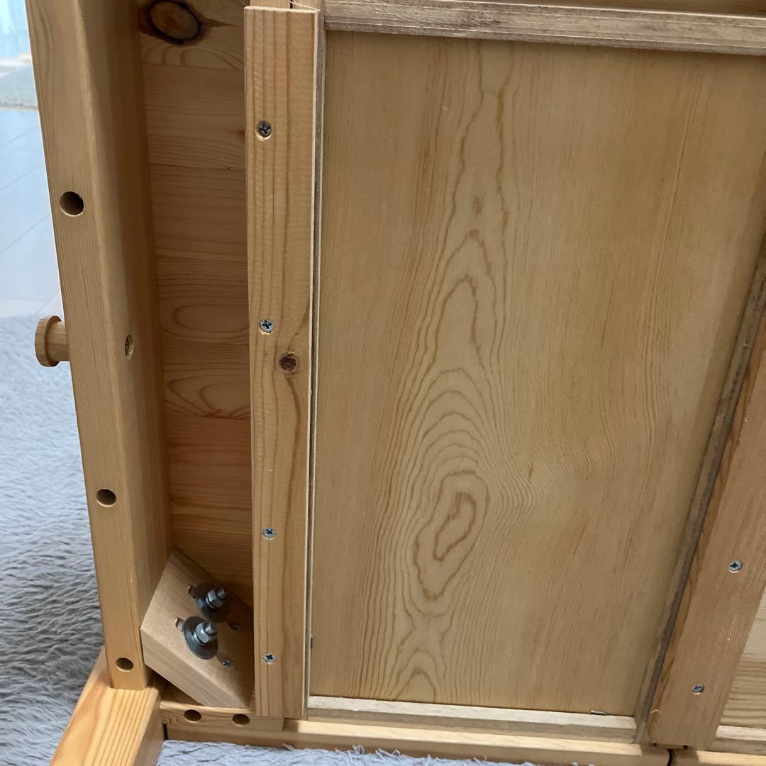 無印良品　学習机　パイン材　パソコンディスク