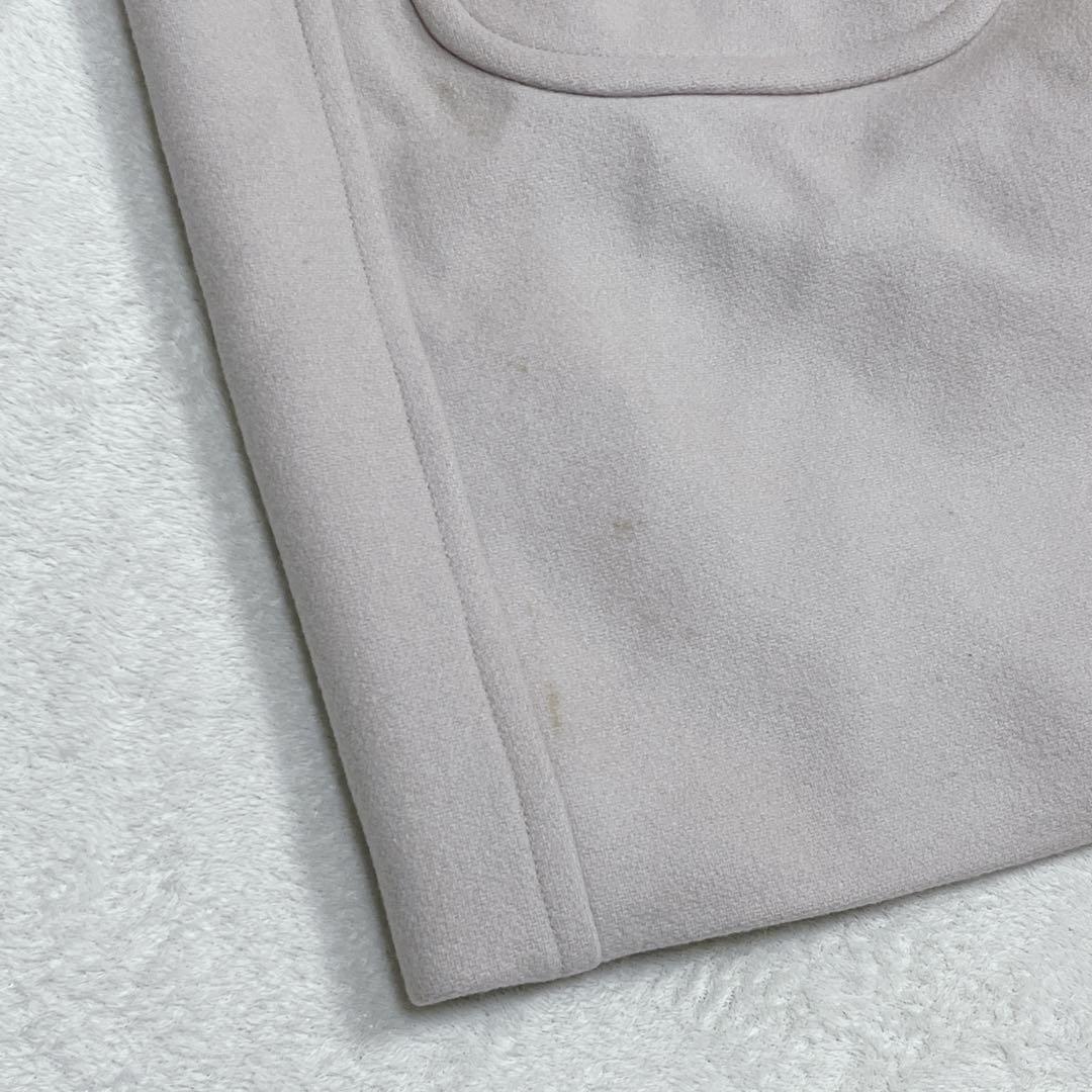 『エストネーション』ダッフルコート カシミヤ混 グレージュ ダブルジップアップ