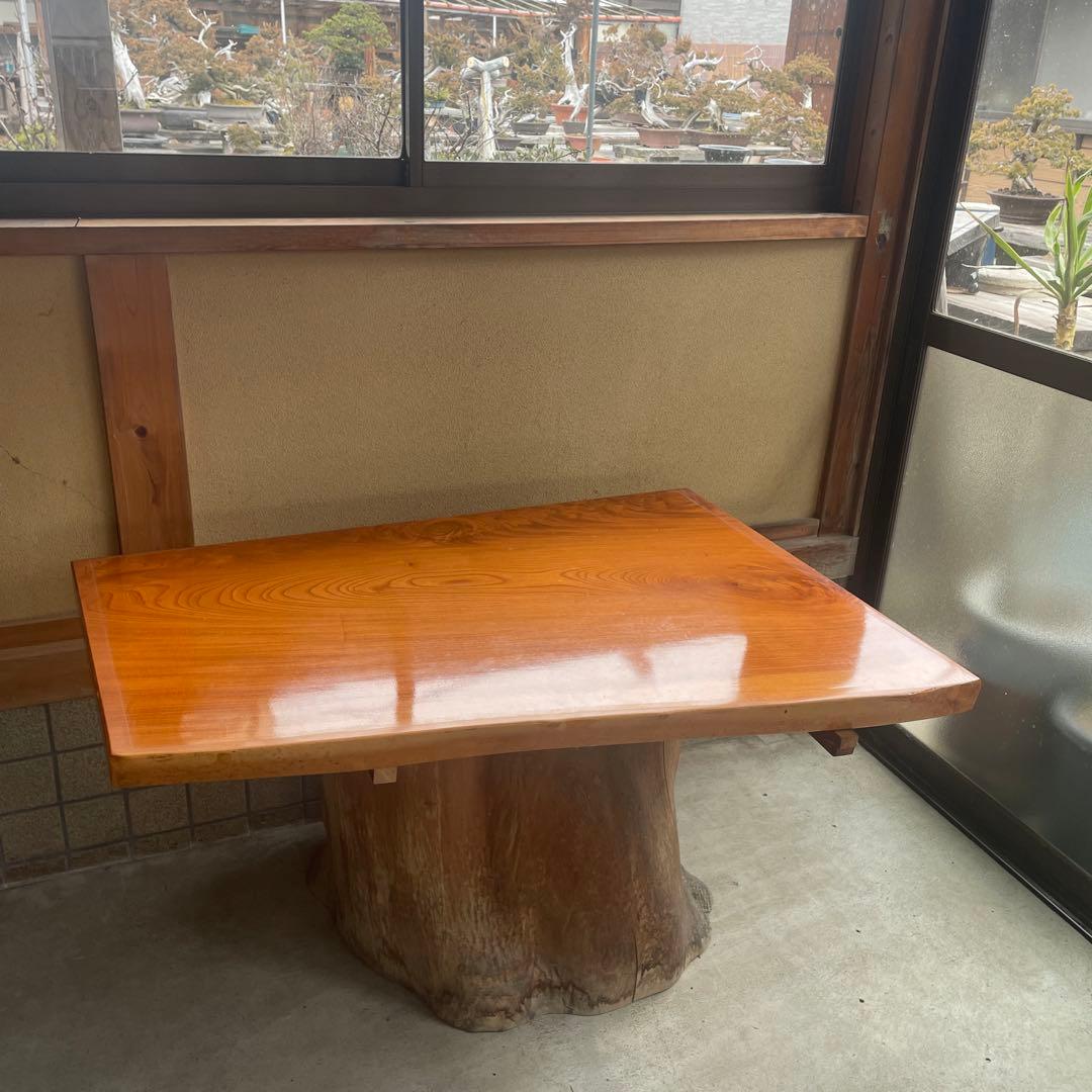 【銘木】欅 無垢一枚板 センターテーブル 注文品 特注品 珍品 昭和レトロ