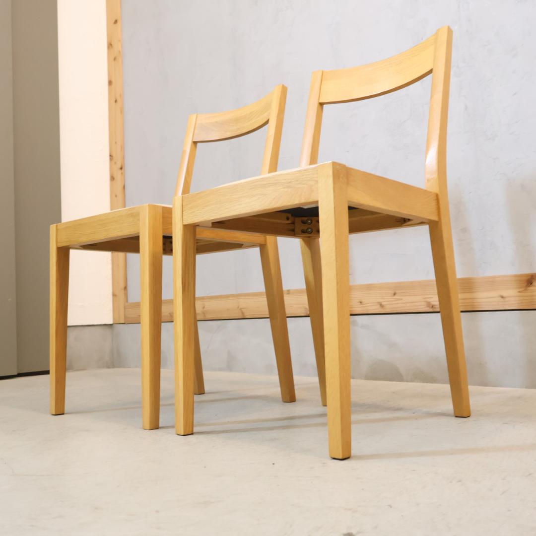 無印良品 MUJI オーク無垢材 ダイニングチェア 2脚セット 北欧スタイル
