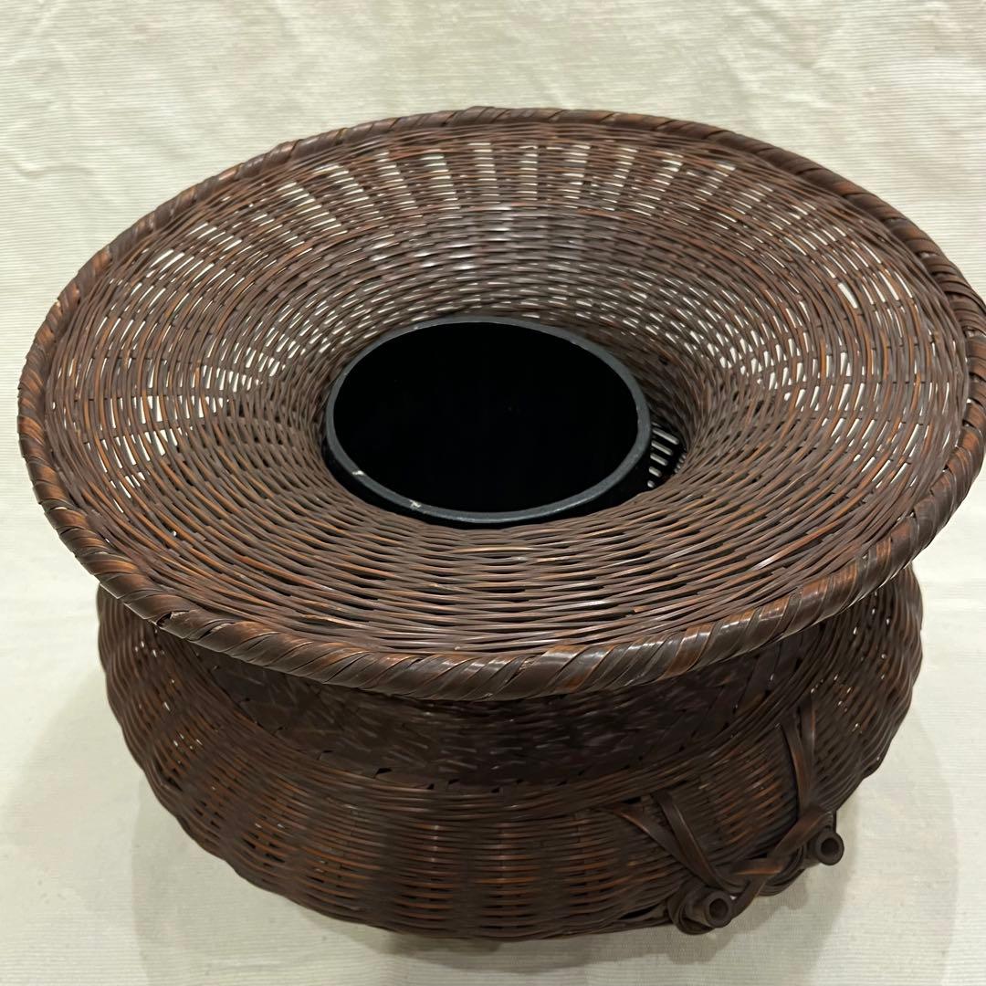 古美術 池坊 生花 牡丹籠 竹籠 唐物 一竜