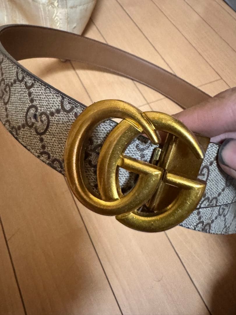 GUCCI GGパターン ゴールドバックル ベルト