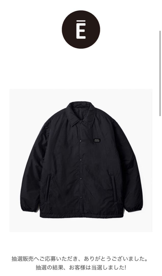 ジャケット・アウター ENNOY PADDED NYLON COACH JACKET XL