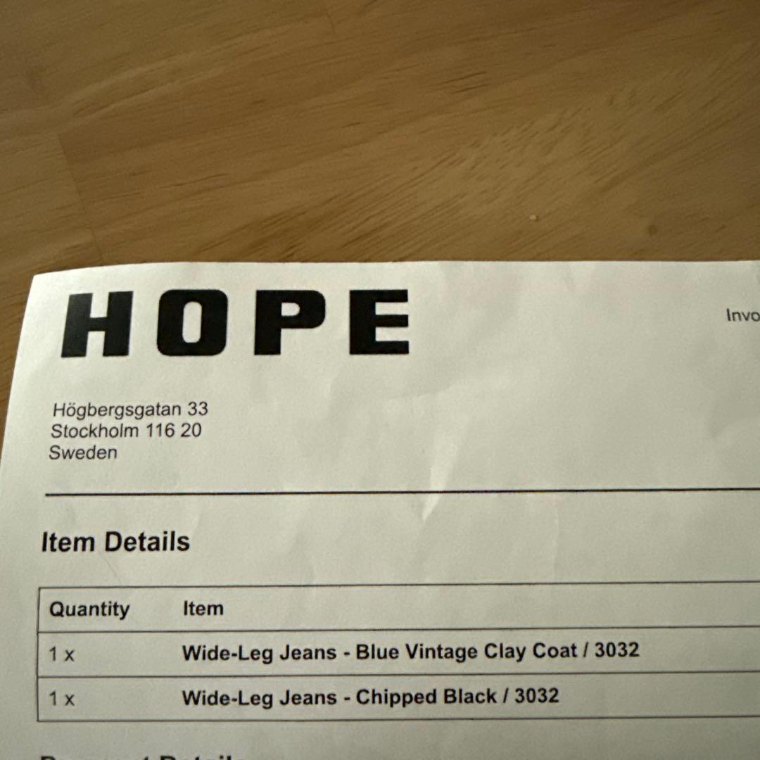 新品未使用！HOPE SKID JEANSブラック ワイドデニム　30/32