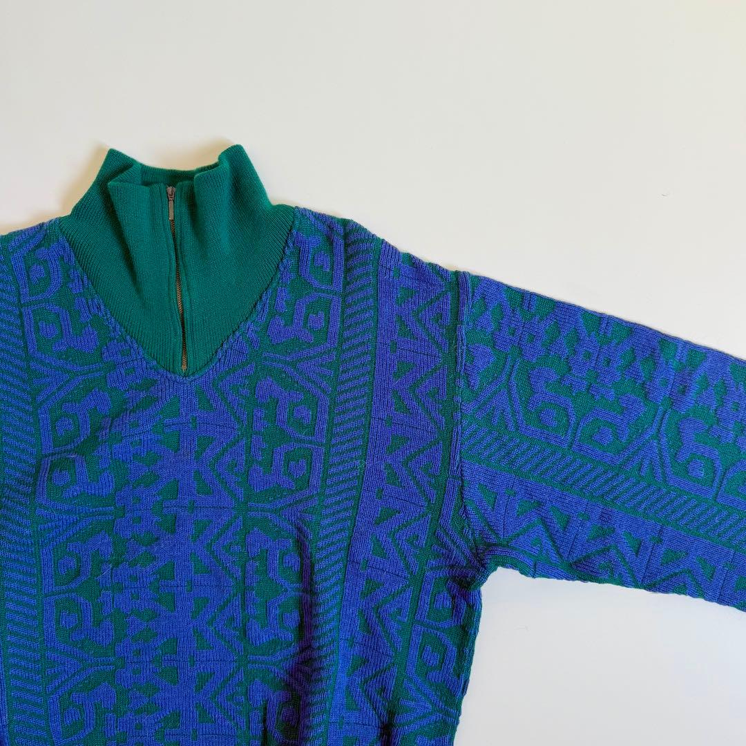 【YVES SAINT LAURENT】1990s Half Jip Knit