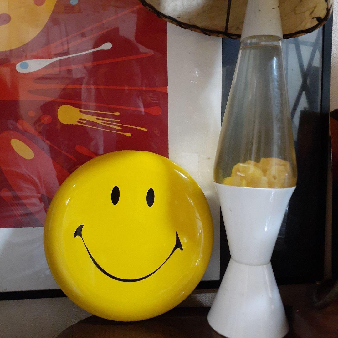 ビンテージ　昭和レトロ　ミッドセンチュリー　ブリキ　壁掛け　スマイル貯金箱