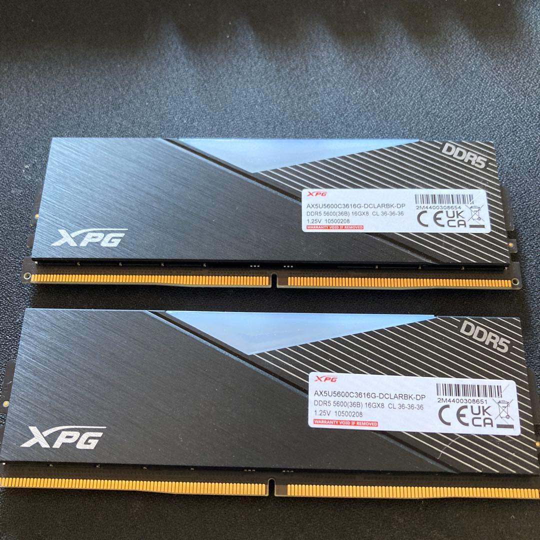 XPG DDR5 16GB メモリ 5600MHz CL36 （16GB×2枚）