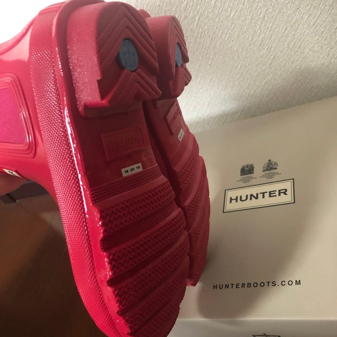 ハンター　レインブーツ　23cm ショッキングピンク
