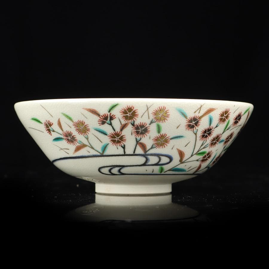 Y2992-3 茶道具 上山善峰作 撫子 仁清写 平茶碗 共箱　　へ