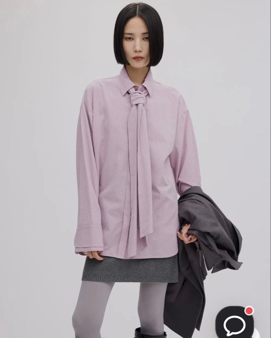 トップス Ameri UND UNEVENNESS TIE BLOUSE