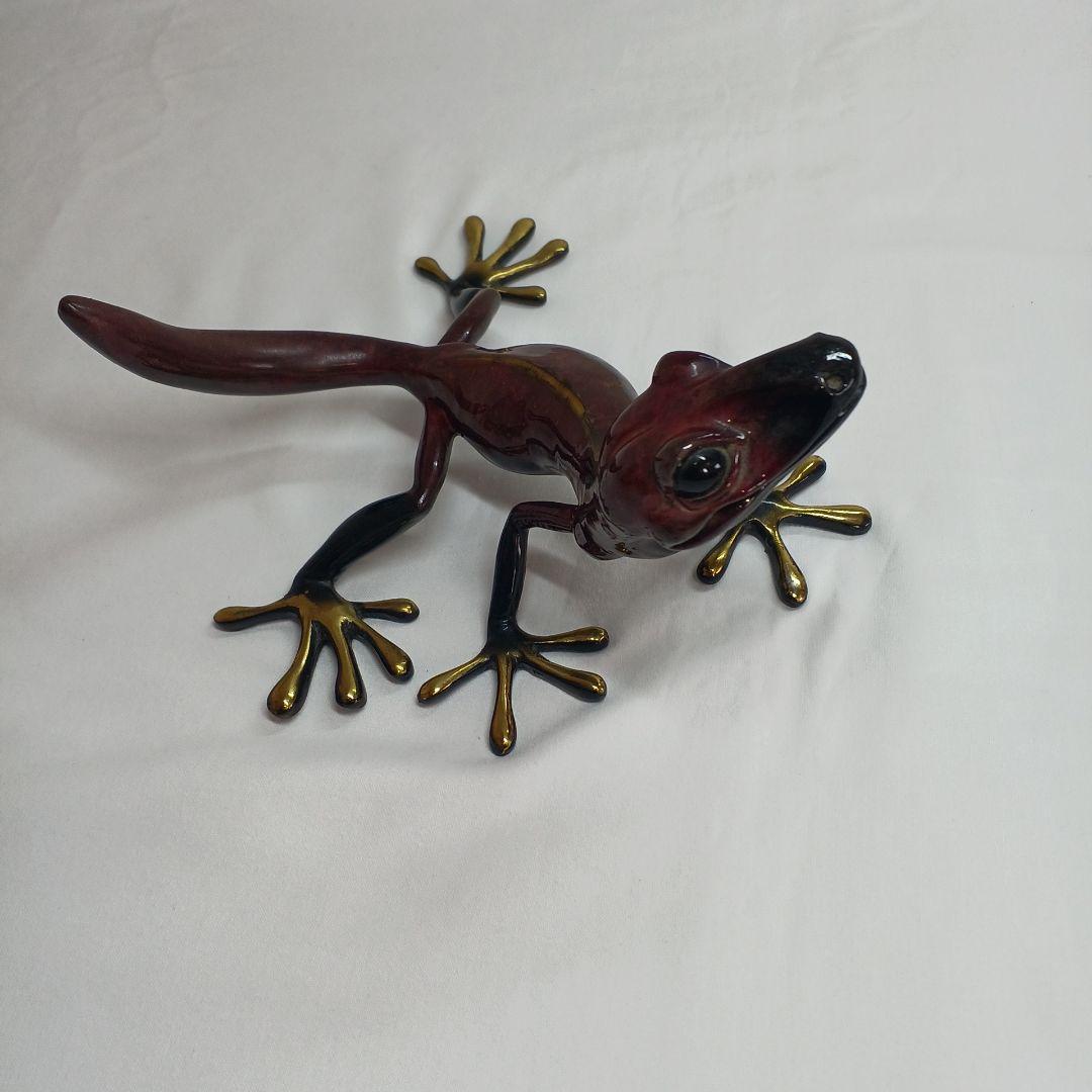 ヤモリ　トカゲ　K. Cantrell作Gecko 　置物　限定作品　合金メタル