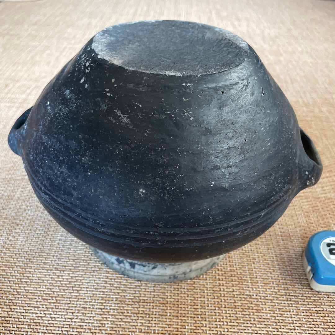 中国古美術　黒陶　壺　竜山文化　Chiping Black Pottery