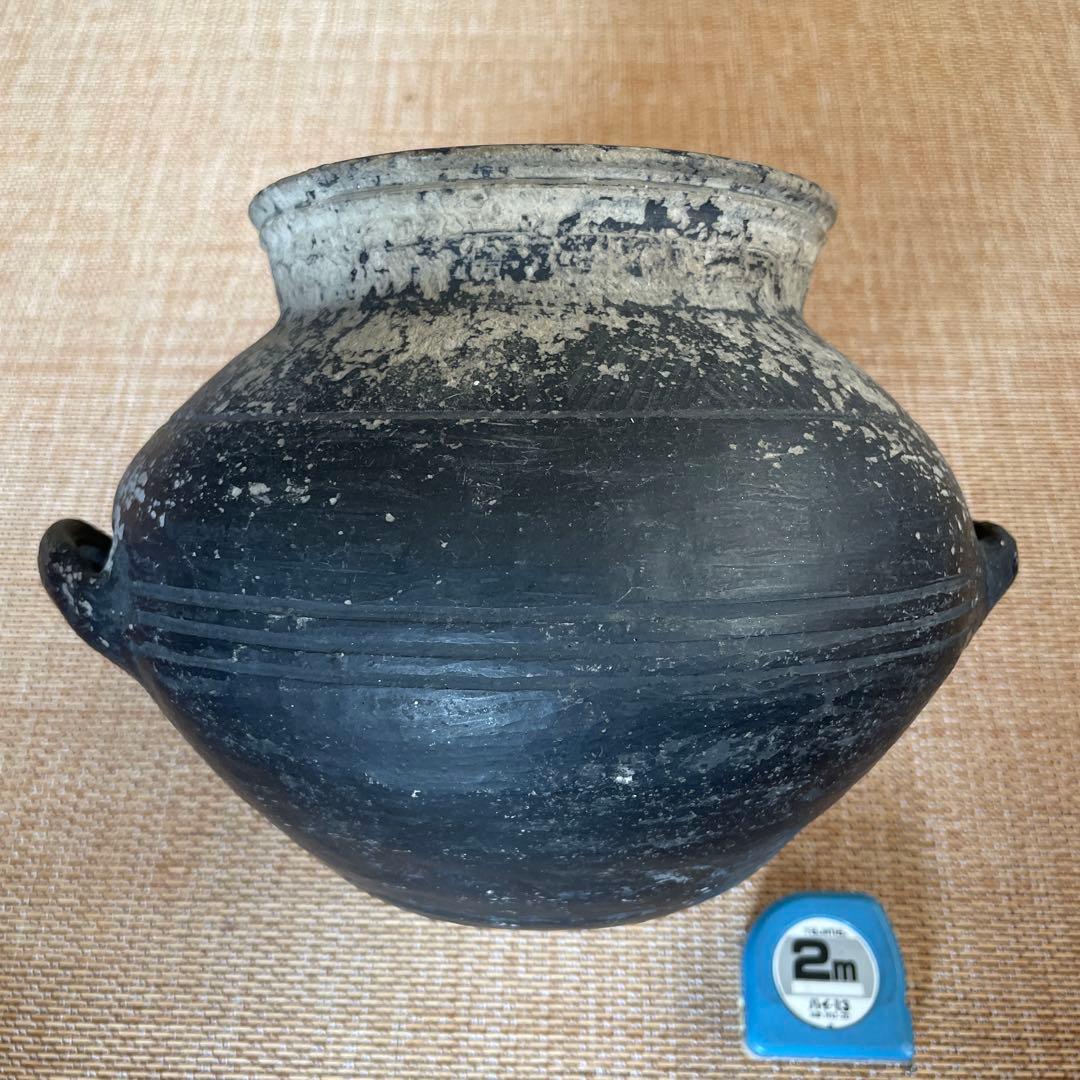 中国古美術　黒陶　壺　竜山文化　Chiping Black Pottery
