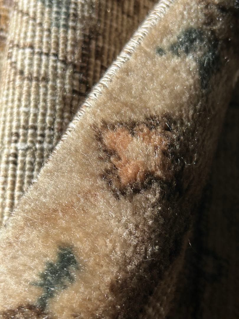 レア　ニュートラルカラー　シャビーシック　オーバーダイ　トルコ ヴィンテージラグ