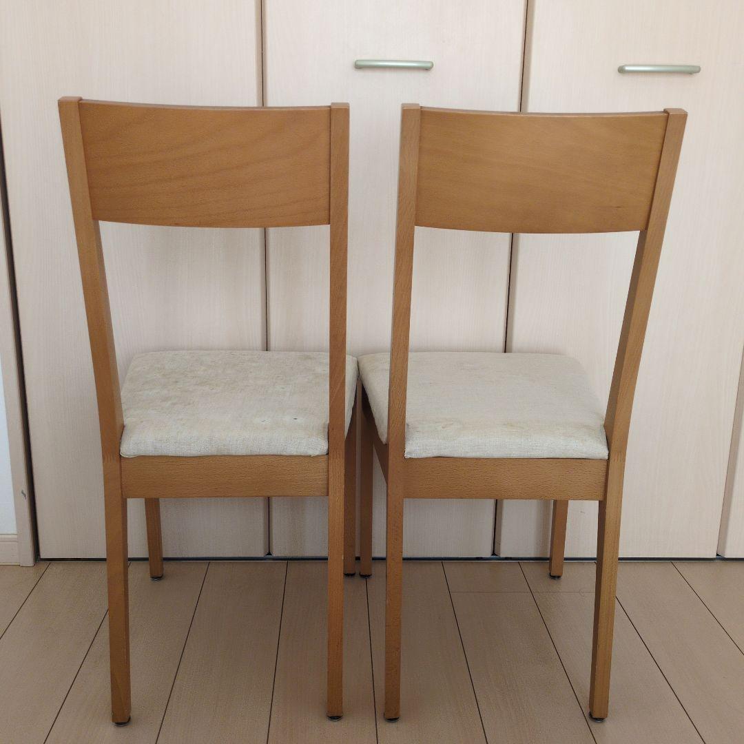 【アクタス】ダイニングチェア 2脚セットデンマークビーチ材シートクッション有り