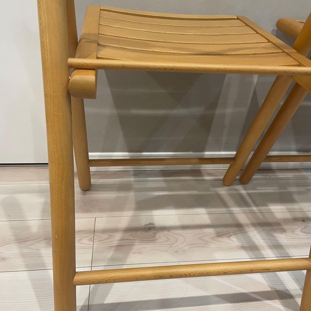 廃盤品 無印良品 木製折りたたみ椅子 フォールディングチェア 2脚