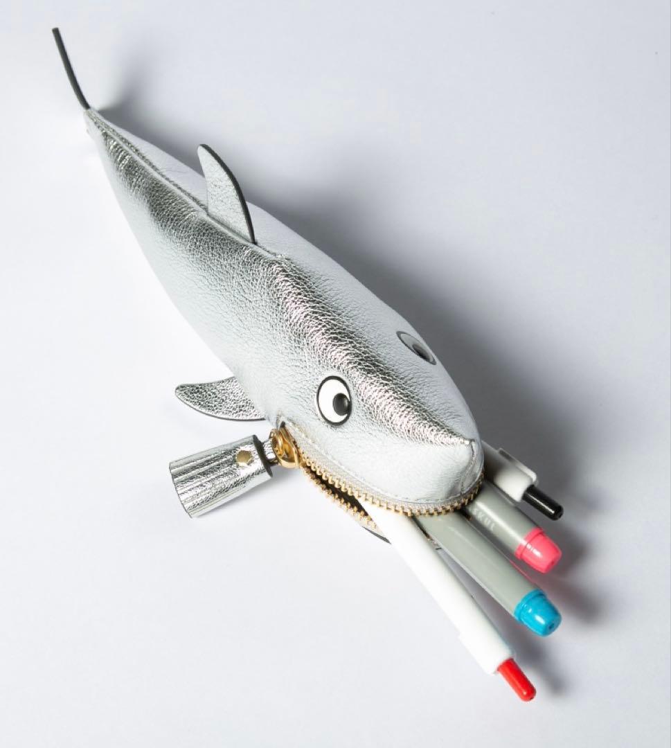 ANYA HINDMARCH アニヤハインドマーチ シャーク レザー ペンケース