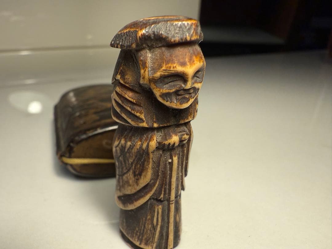 蒔絵 印籠 人物彫刻根付付