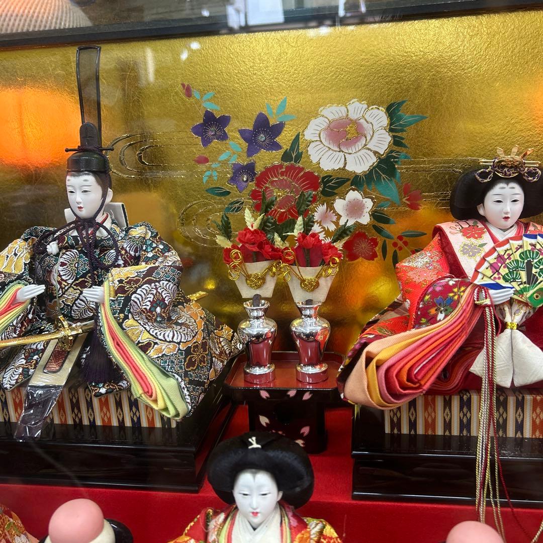 オルゴール　豪華ガラスケース入り　雛人形 ひな人形 五人飾り