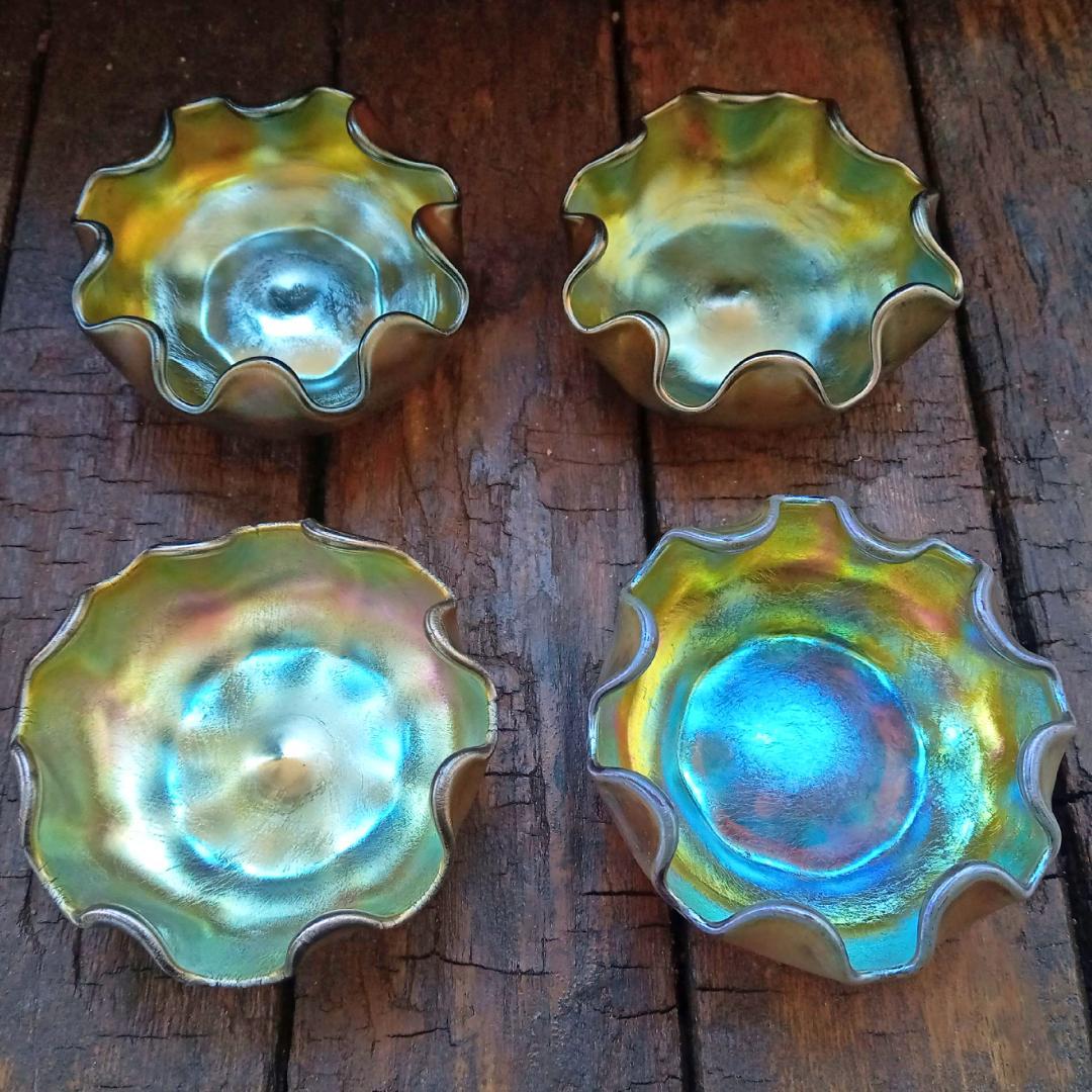 ルイスCティファニー ソルトセラー ファブリルガラス 4つセットq50