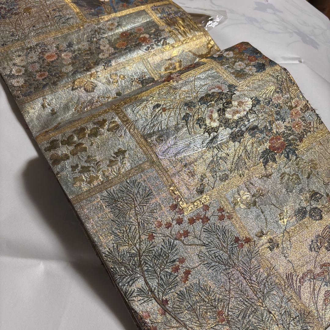 正絹全通袋帯　リバーシブル 重厚感　【琳派大全集】 特に留袖におすすめです。長尺