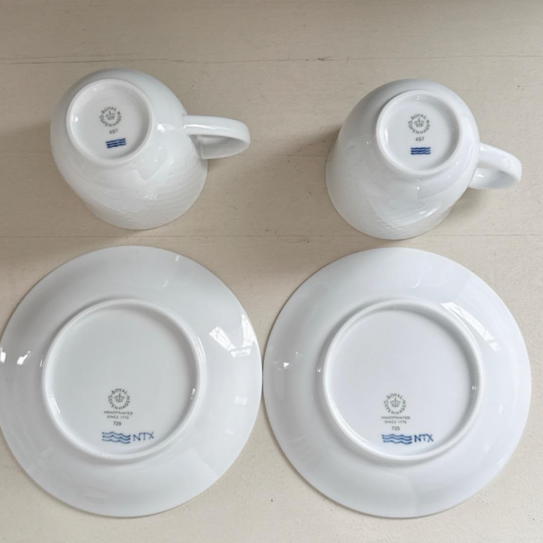 新品⭐︎ホワイト・ブルー　パルメッテ食器セット4点