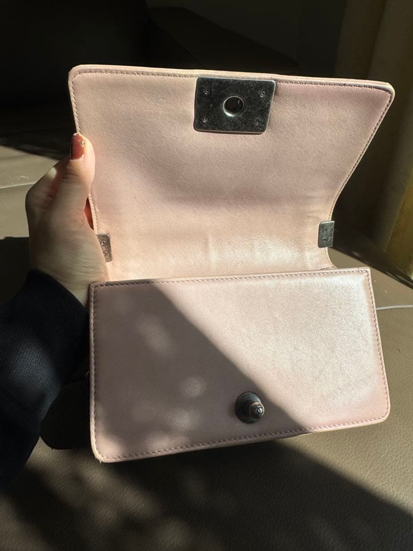 CHANEL ミニボーイ ピンク チェーンショルダー 裸品 使用感あり