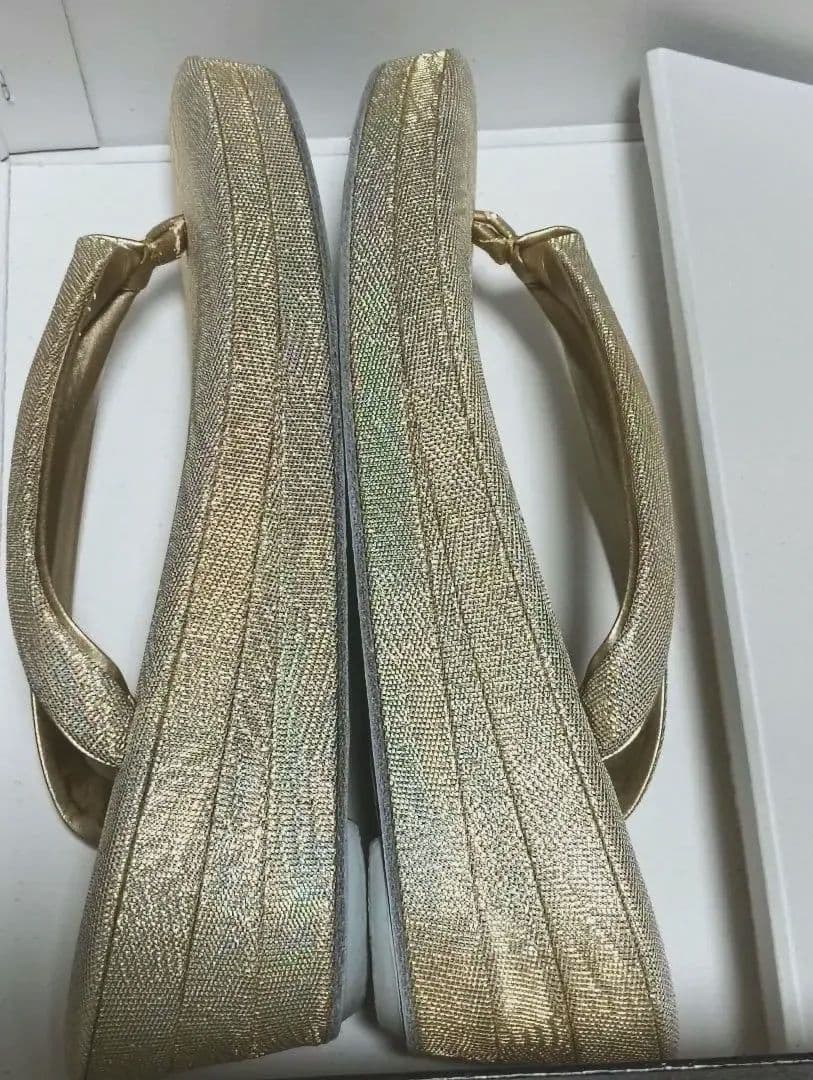 キンワシ印　草履バッグセット　ゴールド　レインボー　着物　和装　和服