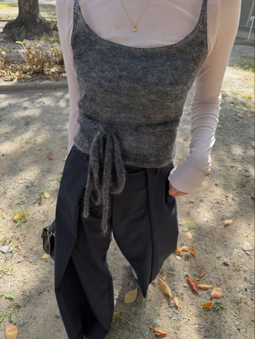 トップス monoha Mohair Wrap Sleeveless