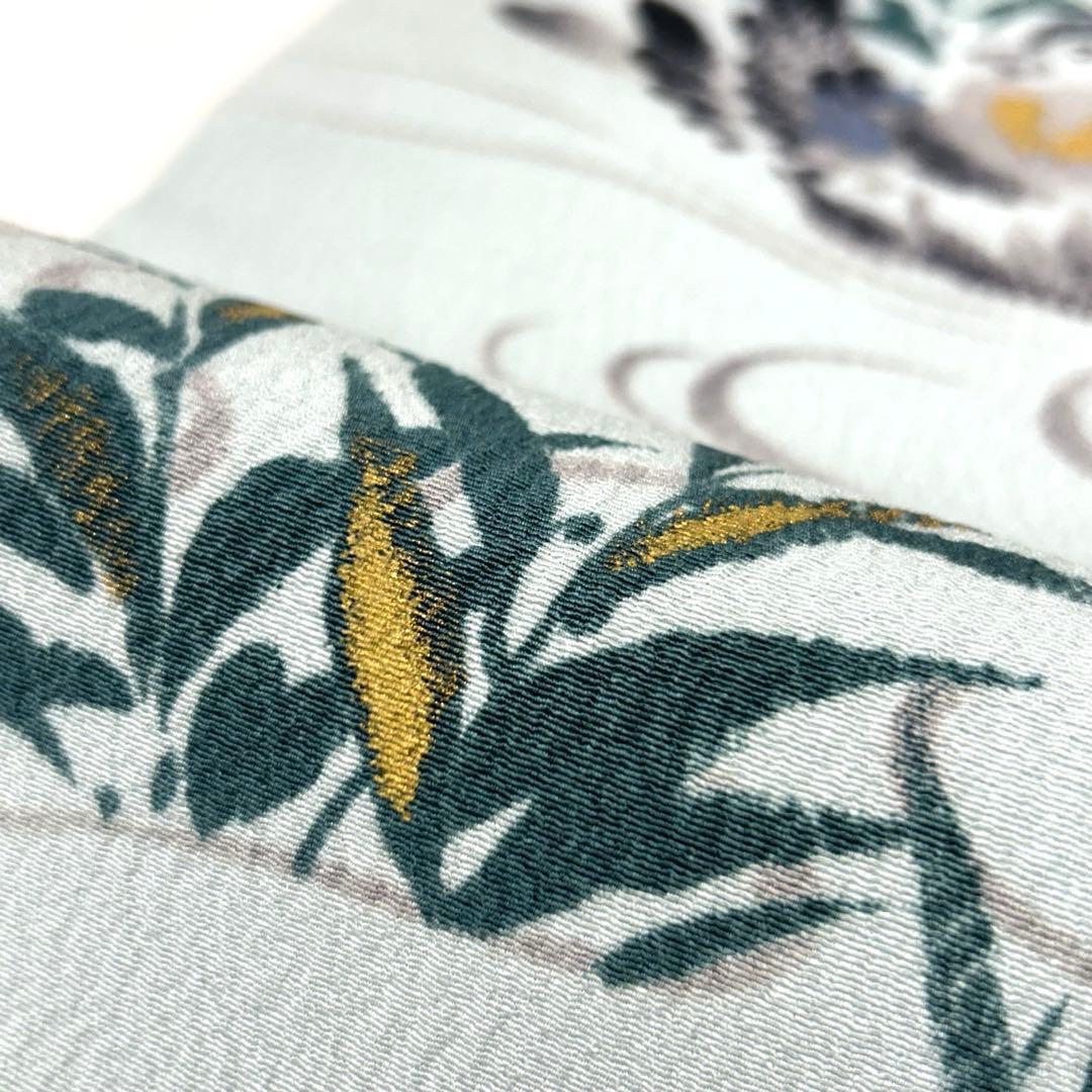 【着物と帯 時流】N2678s◇正絹 九寸名古屋帯◇山科春宣 愛ZECRA未使用