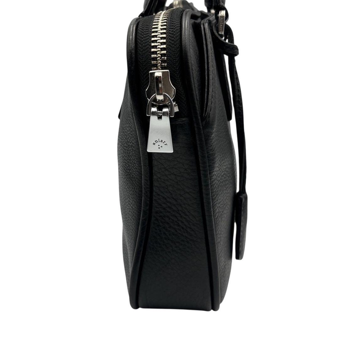 美品 アニアリ ミニブリーフケース 黒 レザー カモフラ iPad収納 B5