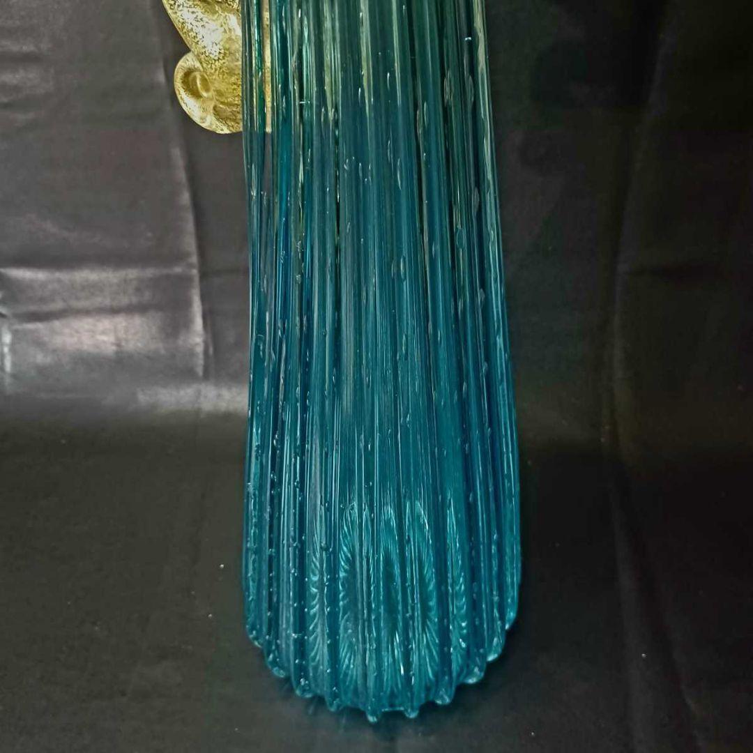 MURANO ムラノ 金彩 コバルトブルー 花器