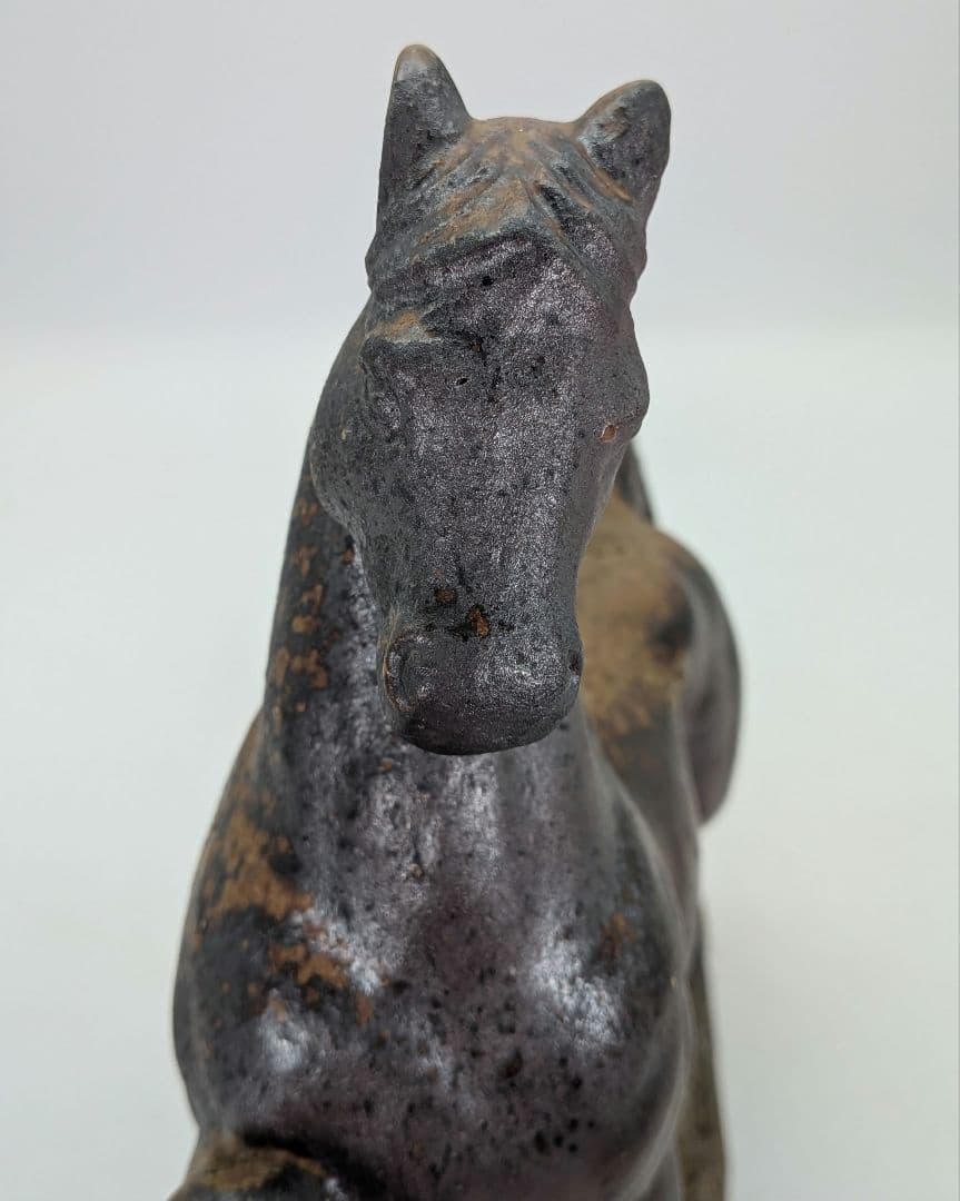 山麓窯 中村朝男 備前焼 午置物 共箱共布栞 干支置物 午年 馬 ウマ 在銘