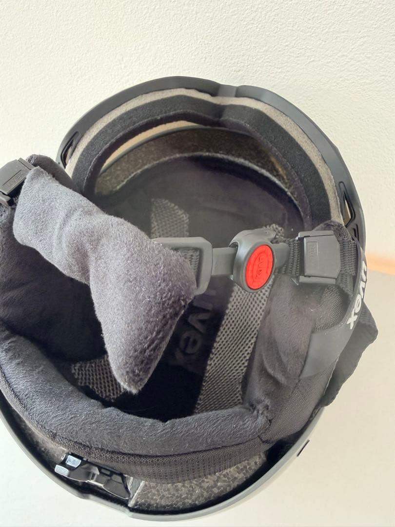 美品！uvex バイザー付ヘルメット グレイシャー/ライノーマット 54-58