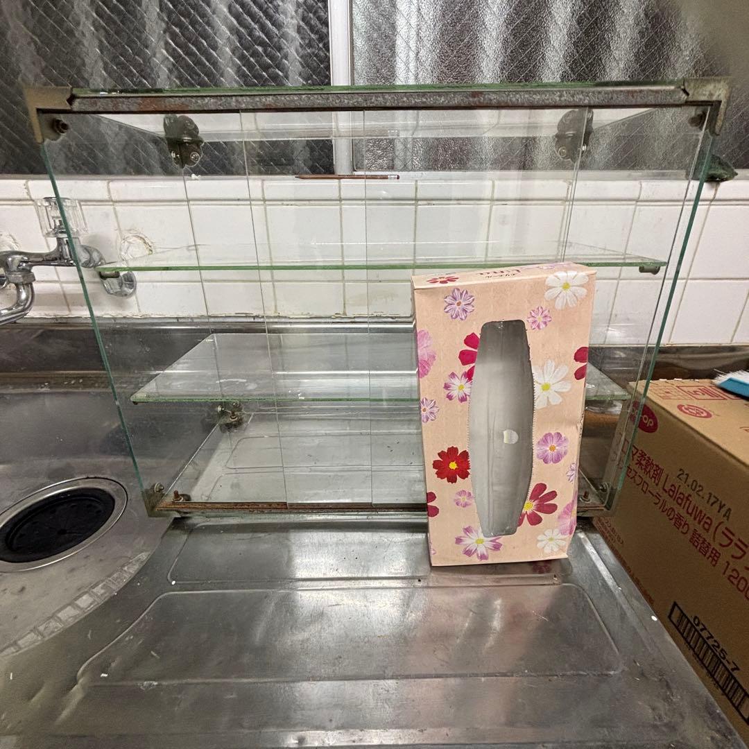 レトロ★ガラス　ショーケース　飾り棚　たばこ屋/お茶屋　★アンティーク