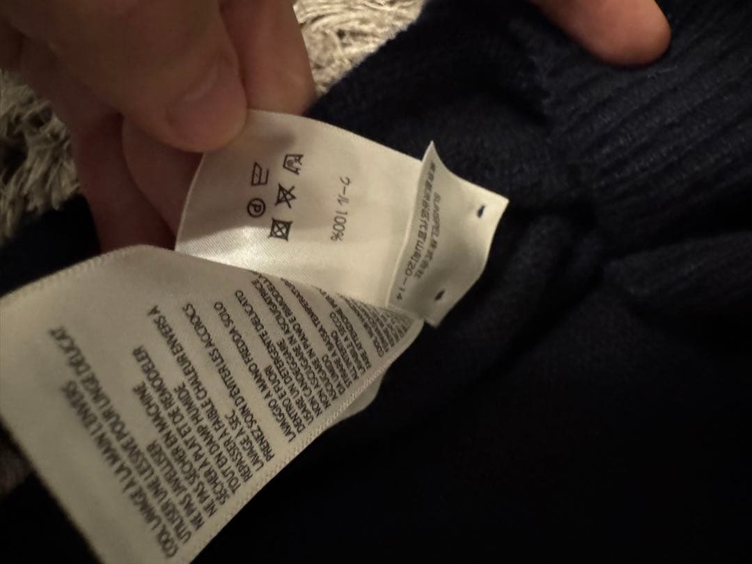 ロンハーマン別注 サンスペル ラムズウールクルーネックセーター ネイビー XL