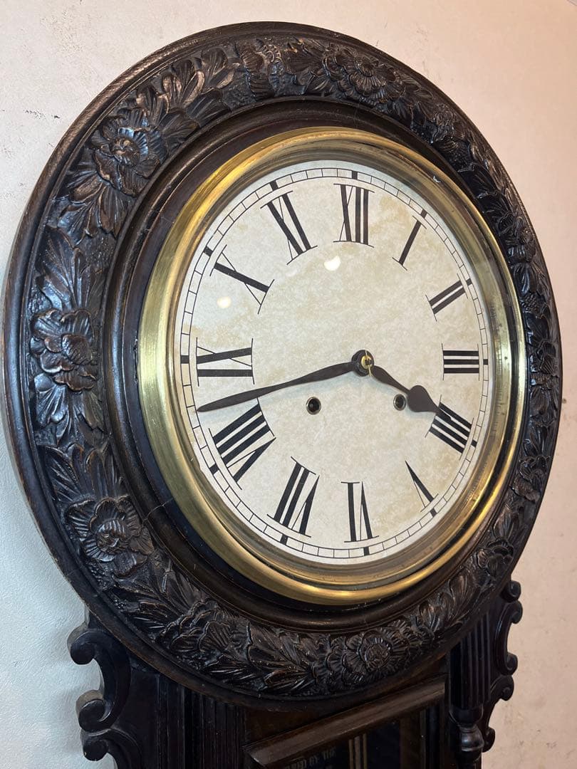 大型ひまわり　精工舎　柱時計　古時計　振り子　ゼンマイ　ボンボン　レトロ