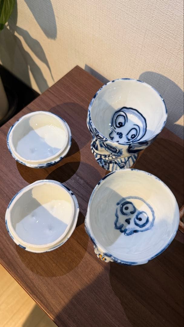 美品スカルデザイン（どくろ）の有田焼キャニスター