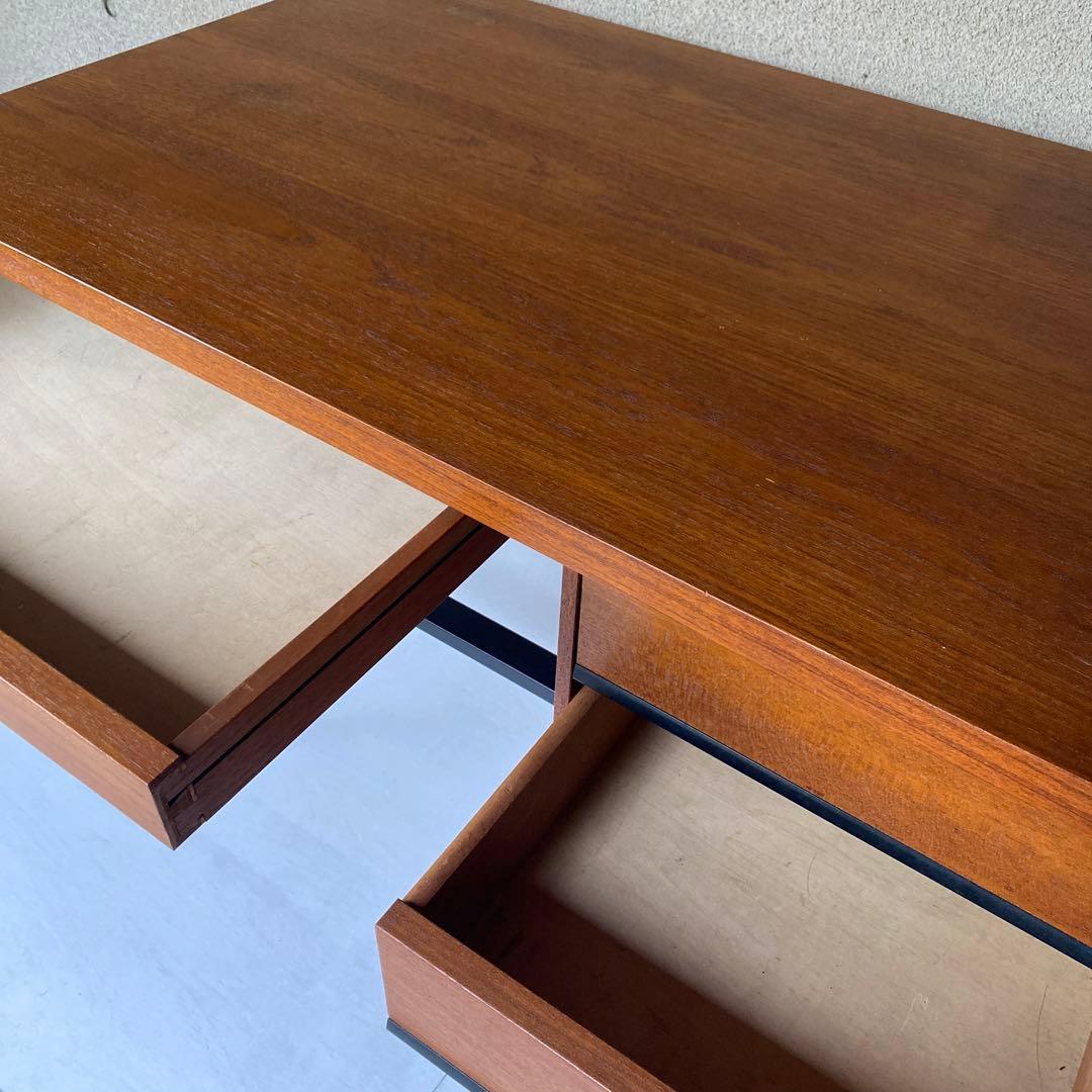 送料込み ジャパニーズモダン チーク 高さ調整式 デスク 机