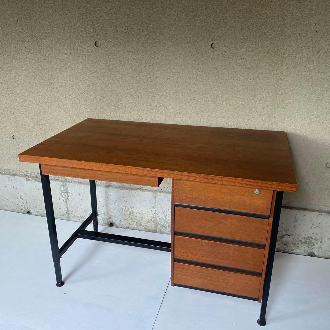 送料込み ジャパニーズモダン チーク 高さ調整式 デスク 机