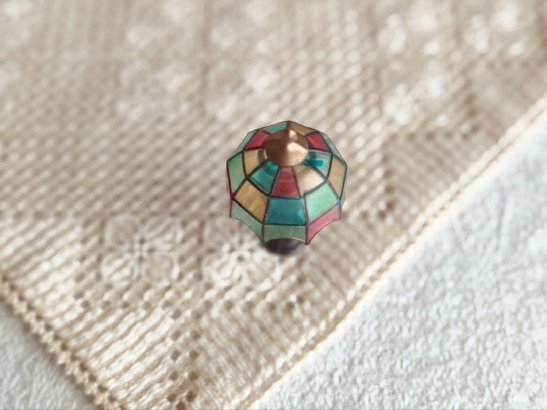 【cinnamon さま】 vintage ❀ ステンドグラスの 小さなランプ