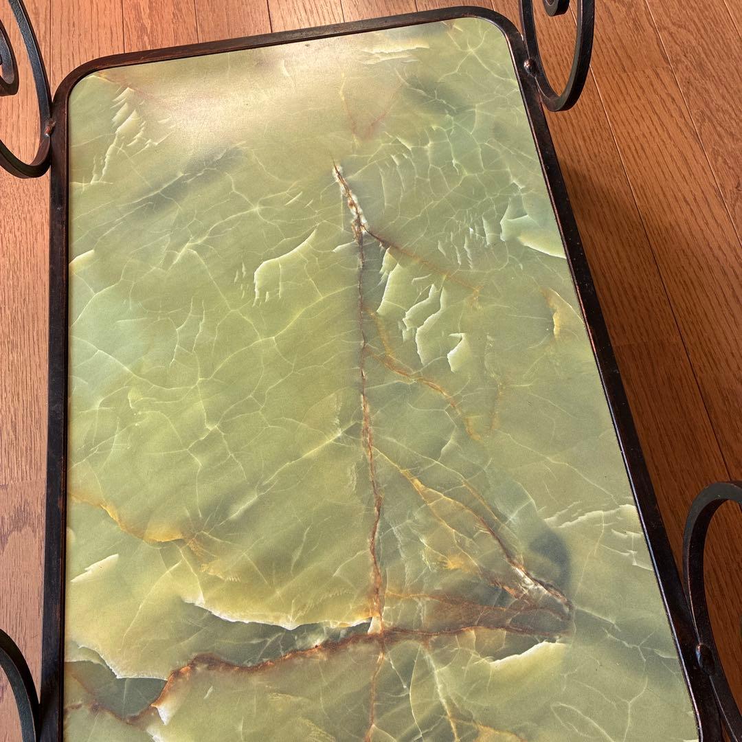 緑色大理石模様のキッチンワゴン ワゴン レトロ家具 アンティーク