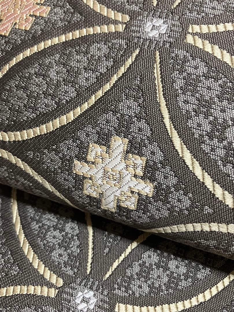 九寸名古屋帯 正絹 西陣 七宝 未使用 イ6526